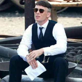 😎 e4053b56 Thomas Shelby Peaky Blinders Cillian Murphy, actor, retrato, personaje, serie de televisión telegram sticker