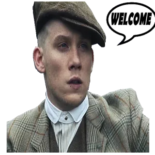 👆 b02fbad2 WELCOME 환영, 남자, 초상화, 피키 블라인더스, 인용구 telegram sticker