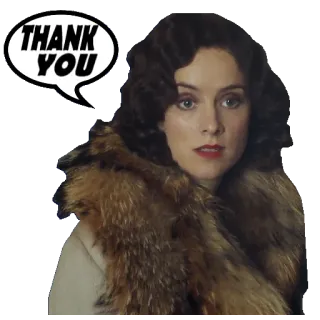 😀 d263dc7a THANK YOU 감사합니다, 인사, 여자, 모피 코트 telegram sticker