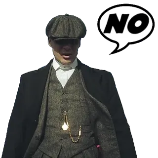 👎 b3013f56 Thomas Shelby Peaky Blinders NO ซีรีส์ทีวี, Peaky Blinders, Thomas Shelby, ไม่, อังกฤษ, อังกฤษ, นักเลง, ทัศนคติ telegram sticker
