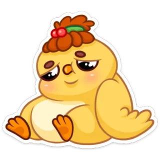 ☹️ 632cc407 птица, курица, милый, мультяшный, стикер telegram sticker