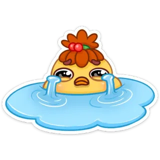 😭 e99b5150 милый, грустный, плачущий, эмодзи, мультфильм, животное, птица, каваий telegram sticker