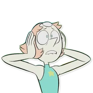 😰 7afb9c4f Pearl Steven Universe カートゥーン, パール, スティーブンユニバース, 心配, 怖い, 不安, ジェム telegram sticker