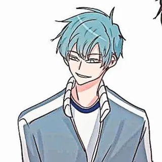 🎸 23a1da53 Anime, Con trai, Nhân vật, Tóc xanh, Đàn ông, Phim hoạt hình whatsapp sticker