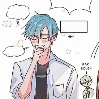 🎸 2d76eaf1 GAK BOLEH Anime, Manga, Dễ thương, Con trai, Phim hoạt hình whatsapp sticker