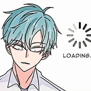 🎸 54ca3946 LOADING. đang tải, anime, manga, chờ đợi, internet, con trai whatsapp sticker