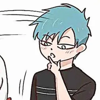 🎸 7272b53a Hoạt hình, Anime, Nhân vật, Dễ thương, Con trai, Tóc xanh whatsapp sticker