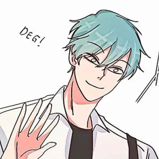 🎸 ea57782a DEG! anime, hoạt hình, nam, nhân vật, vẫy tay whatsapp sticker