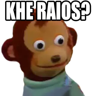 ❓ 0703b4f5 KHE RAIOS? małpa, kukiełka, pytanie, zmieszany, mem telegram sticker