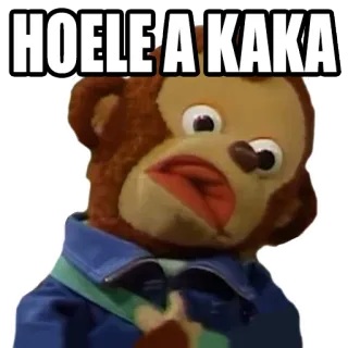 💩 1a4ebde0 HOELE A KAKA małpa, kukiełka, brązowy, futrzany, zwierzę telegram sticker