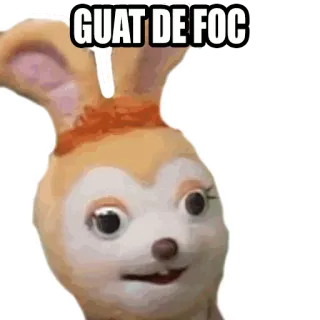 😬 39c1742b GUAT DE FOC królik, mem, obraźliwe, slang, mem internetowy telegram sticker