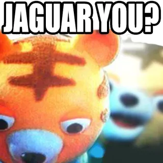 👋 d14c344e JAGUAR YOU? kreskówka, zwierzę, jaguar, słodkie, śmieszne telegram sticker