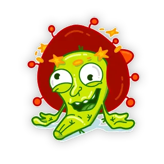 🤪 747eb483 卡通, 怪物, 搞笑, 角色, 绿色, 艺术, 贴纸 telegram sticker