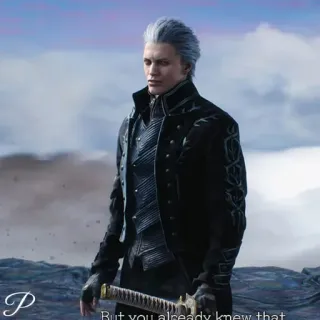 🗡 4d3b718e Vergil Devil May Cry But you already knew that วิดีโอเกม, ดาบ, อนิเมะ, ปีศาจ, ปีศาจ telegram sticker