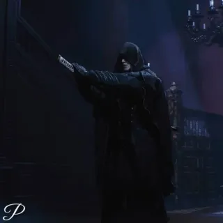 🗡 ca813a7b คนใส่ฮู้ด, ดาบ, มืด, คนคลุมผ้า, แฟนตาซี telegram sticker