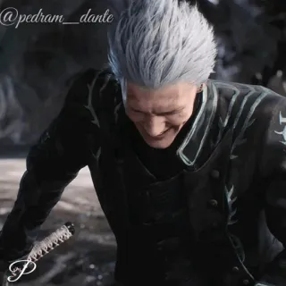 🗡 e7fcb7ad Vergil Devil May Cry เวอร์จิล, เดวิลเมย์คราย, วิดีโอเกม, อนิเมะ, ดาบ telegram sticker