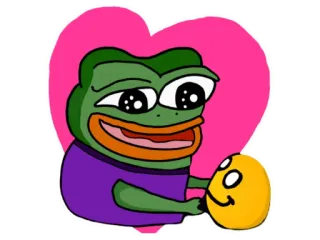 🥰 298fac58 Pepe the Frog pepe, frog, meme, love, heart, cute telegram sticker
