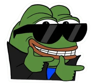 😜 55d1cc1e Pepe the Frog pepe, frog, meme, cool, sunglasses, internet meme telegram sticker