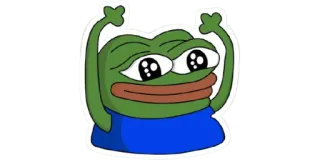 😌 7eb4d1eb Pepe the Frog Pepe the Frog, internet meme, frog, cute, kawaii, happy, celebration telegram sticker