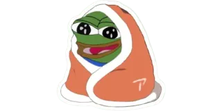 🤗 8d85fe51 Pepe the Frog pepe, frog, meme, blanket, cute telegram sticker