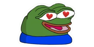 😍 90e6537c Pepe the Frog Pepe, frog, meme, internet culture, heart eyes telegram sticker
