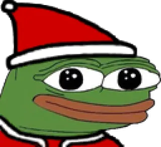 😊 01403c5f Pepe Pepe, Grenouille, Noël, Père Noël, Meme, Autocollant telegram sticker