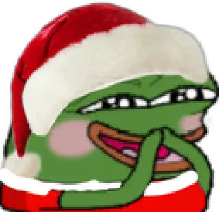 😔 1056a348 Pepe the Frog Pepe, Grenouille, Meme, Noël, Bonnet de Père Noël, Fête, Festif telegram sticker