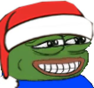 😬 1798d947 Pepe the Frog pepe, grenouille, meme, noël, bonnet de père noël, émoticône telegram sticker