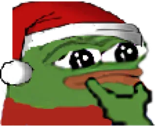 🤔 31599043 Pepe pepe, noël, père noël, grenouille, meme, fête telegram sticker