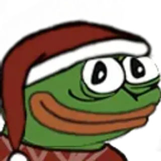 😊 3e169510 Pepe Pepe, grenouille, mème, noël, bonnet de père noël telegram sticker