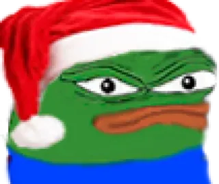 😡 4769baec Pepe the Frog Pepe, grenouille, mème, internet, noël, père noël, chapeau telegram sticker