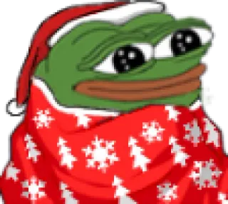 ☺ 4e6ea142 Pepe the Frog pepe la grenouille, noël, fêtes, bonnet de père noël, mème, grenouille telegram sticker