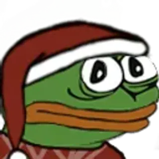 😕 83afa434 Pepe the Frog pepe, grenouille, noël, bonnet père noël, mème, émoticône telegram sticker