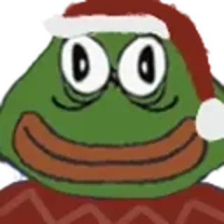 🙃 8dfc11fd Pepe the Frog pepe, grenouille, mème, noël, bonnet de père noël telegram sticker