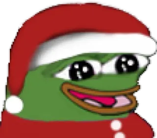 😄 924a6a68 Pepe pepe, noël, père noël, grenouille, fête telegram sticker