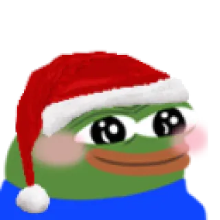 ☺️ a3188c96 Pepe the Frog pepe, grenouille, meme, noël, bonnet de père noël, mignon telegram sticker