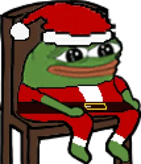 🪑 ba7fcb2f Pepe Pepe, grenouille, Père Noël, Noël, mème, festif telegram sticker