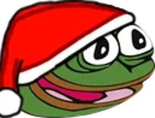 😃 bd08fd37 Pepe the Frog pepe la grenouille, noël, bonnet de noël, mème, vacances, grenouille telegram sticker