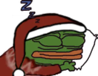 💤 eb32da95 Pepe the Frog pepe, grenouille, dormir, meme, noël, chapeau telegram sticker