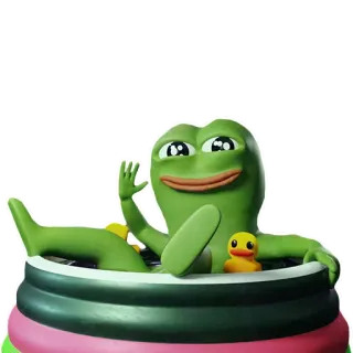 👑 5d50d4e8 Pepe the Frog pepe, 青蛙, 表情包, 卡通, 橡皮鸭, 浴缸, 网络迷因 whatsapp sticker