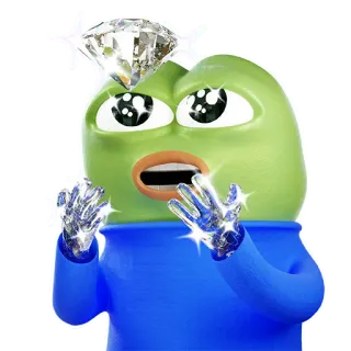 💎 b52716ad Pepe the Frog pepe, 青蛙, 钻石, 梗, 网络迷因, 卡通, 奢华 whatsapp sticker