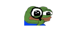 🤨 027286a5 Pepe the Frog Pepe, kikker, vergrootglas, meme, zoeken, zoekend telegram sticker