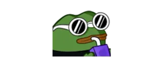 😎 0c5dcbe1 Pepe the Frog Pepe de Kikker, Meme, Internet cultuur, Bril, Drinken telegram sticker