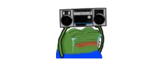 😭 58c6ed2f Pepe the Frog Pepe, kikker, huilen, boombox, meme, verdrietig telegram sticker