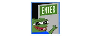 😆 6d2d8940 Pepe the Frog ENTER pepe, kikker, enter, meme, internet cultuur telegram sticker
