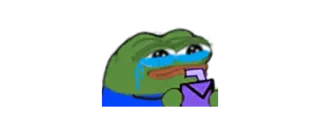 😭 a489ee56 Pepe the Frog Pepe de Kikker, huilen, meme, verdrietig, drinken telegram sticker
