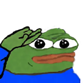 😐 0313ff4f Pepe ペペ, カエル, ミーム, ネットミーム, 敬礼 telegram sticker