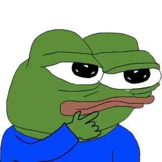 🤔 344abcbb Pepe the Frog ミーム, ペペ, カエル, 考えてる, ネットミーム telegram sticker