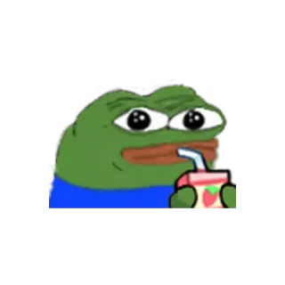 😐 57d394e9 Pepe ペペ, カエル, ミーム, 飲む, アニメ, ネットミーム telegram sticker