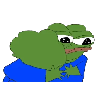 🥺 65a06281 Pepe the Frog ペペ, カエル, 悲しい, ハグ telegram sticker